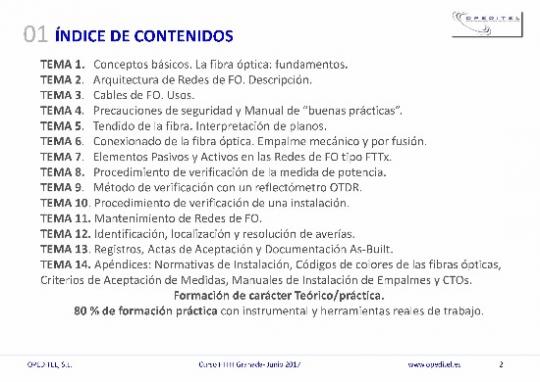 Curso de Fibra Óptica En Granada